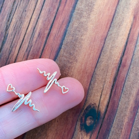 GOLD HEARTBEAT Stainless Steel Earrings With GIFT Bag - Picture 4 of 6